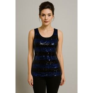 Marcino Dress Sequence Retro Sparkly Glamourous M Stripe Top